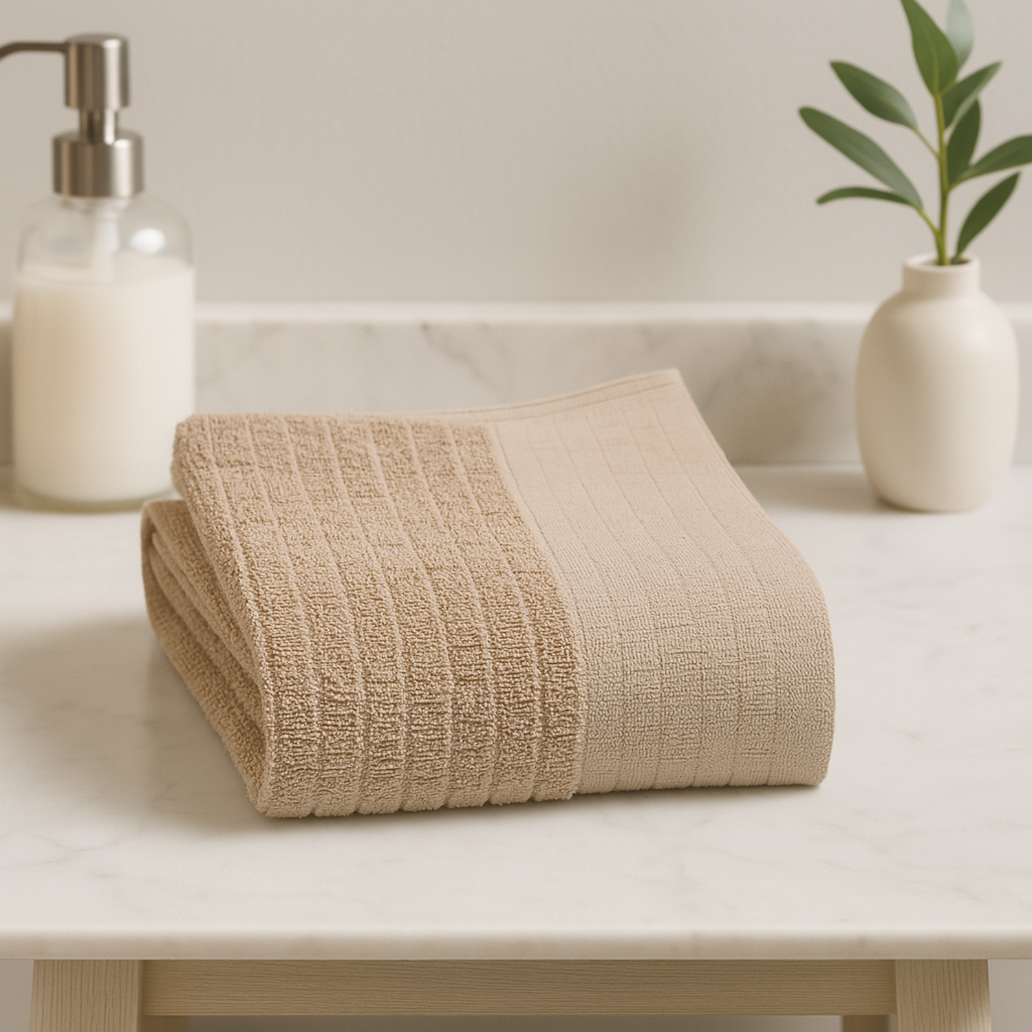 სააბაზანო პირსახოცი RESTFUL LIGHT BROWN 500GSM 100X150