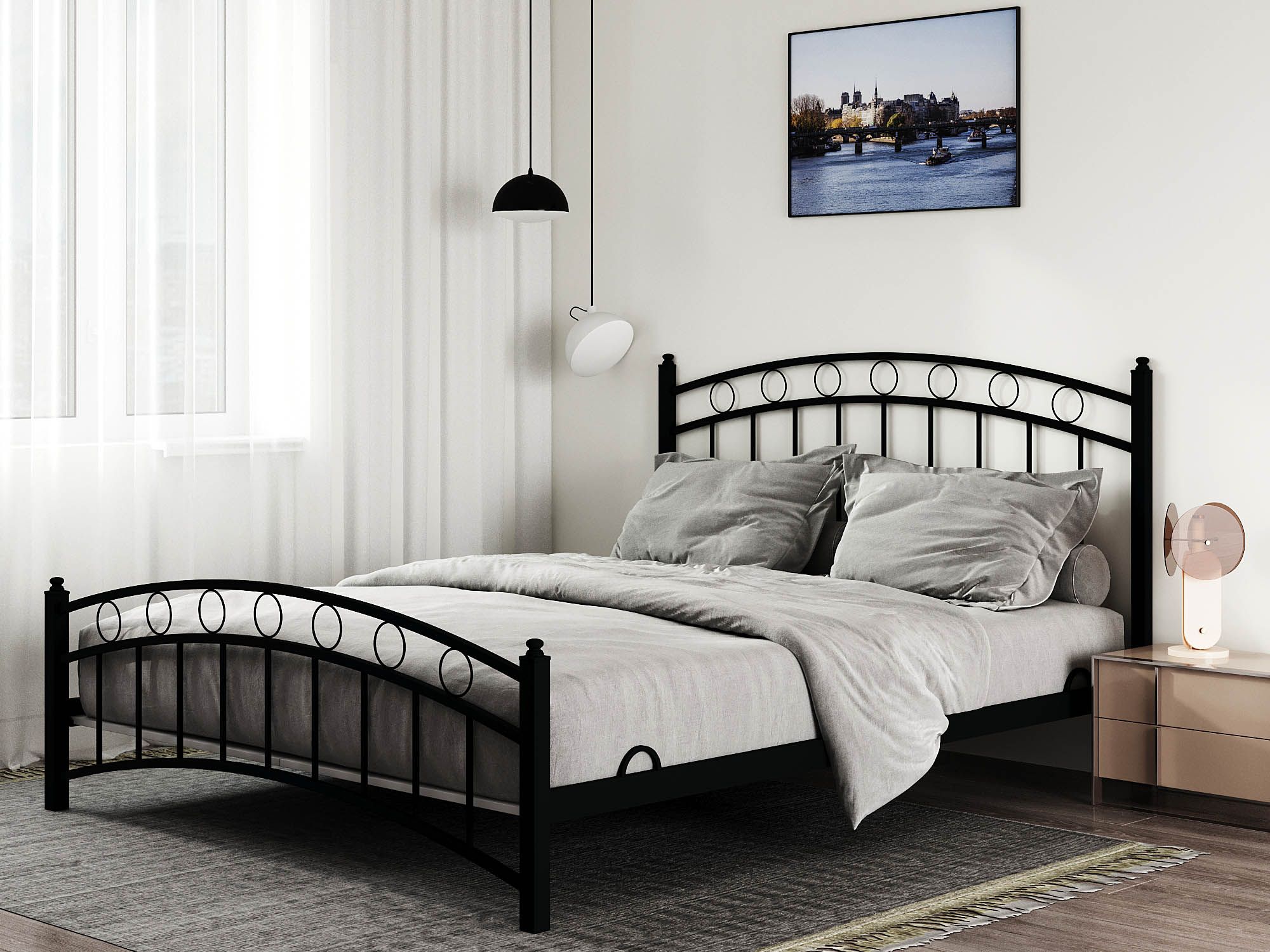 საწოლი HOBEL LANA-02 METAL/METAL 160X200   (3)