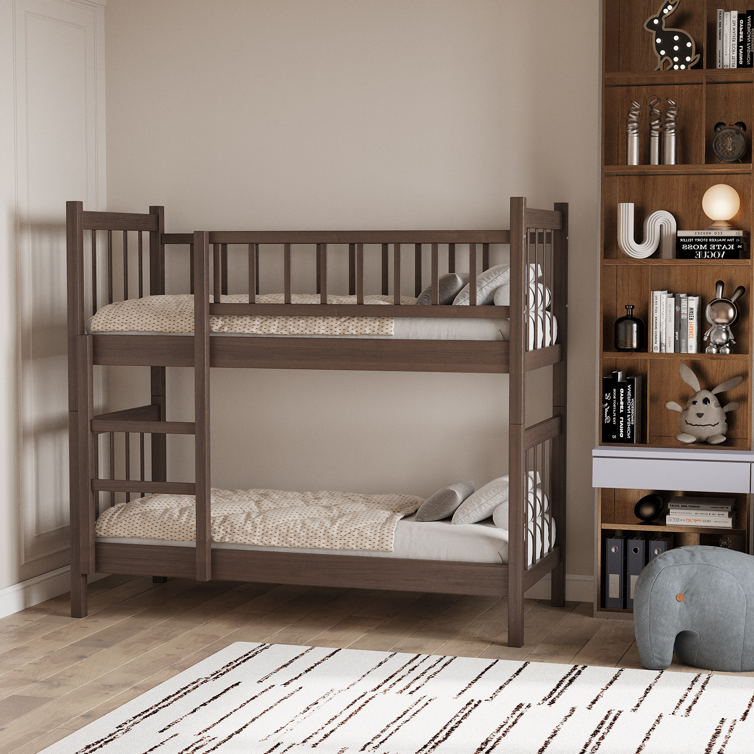 საბავშვთა საწოლი HOBEL TWO-STOREY EX-B53 90X190 BROWN PIGMENT (7)