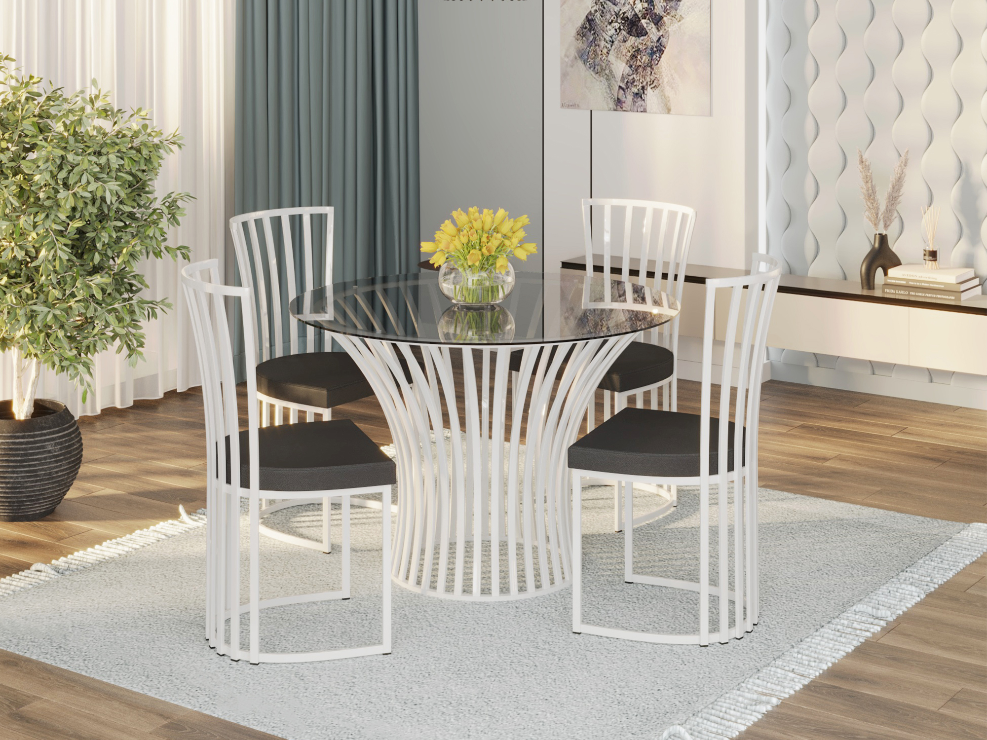 სკამი HOBEL WMX-CH-86 WHITE / BLACK (1)