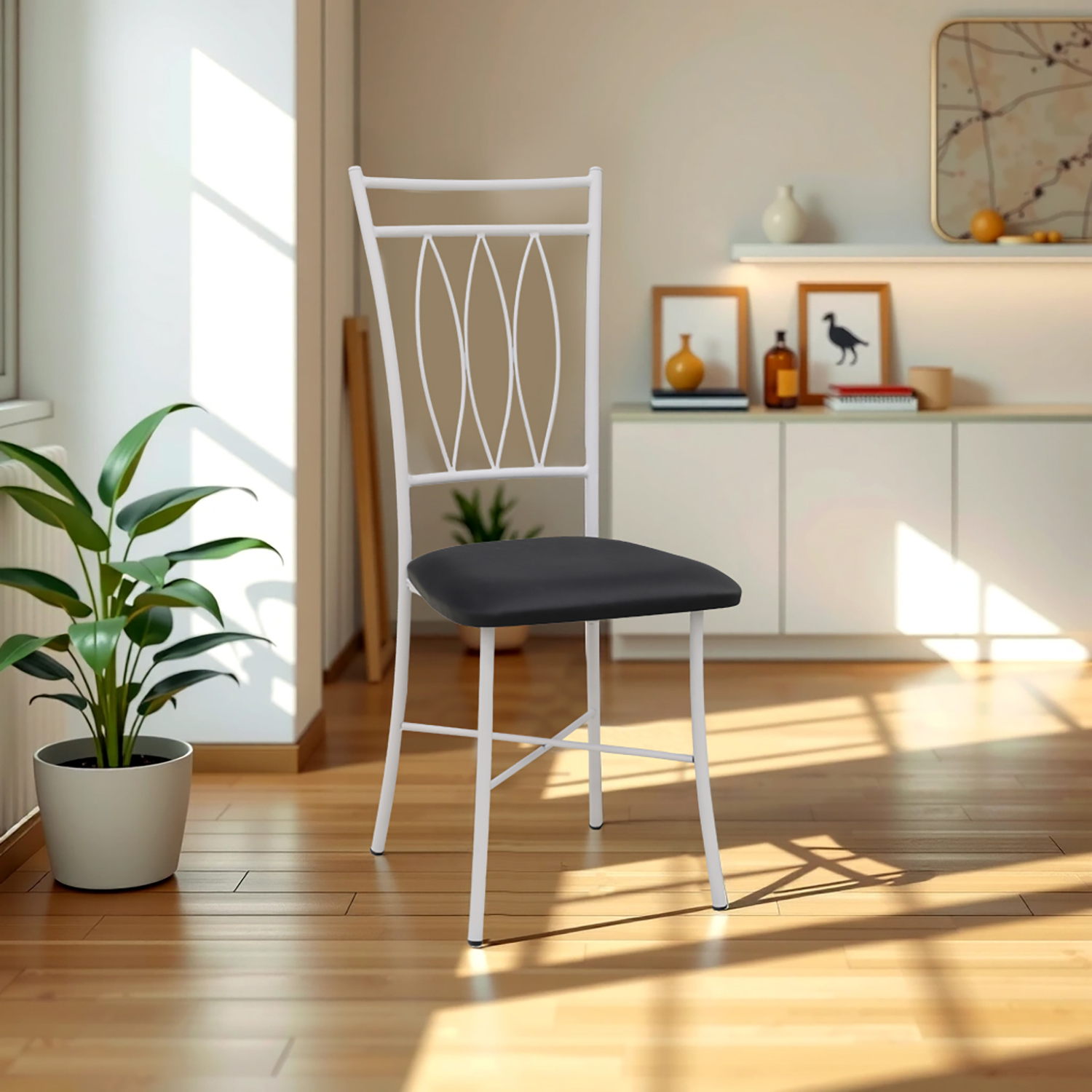 სკამი HOBEL NIZZA-CH-163 METAL WHITE/BLACK (1)