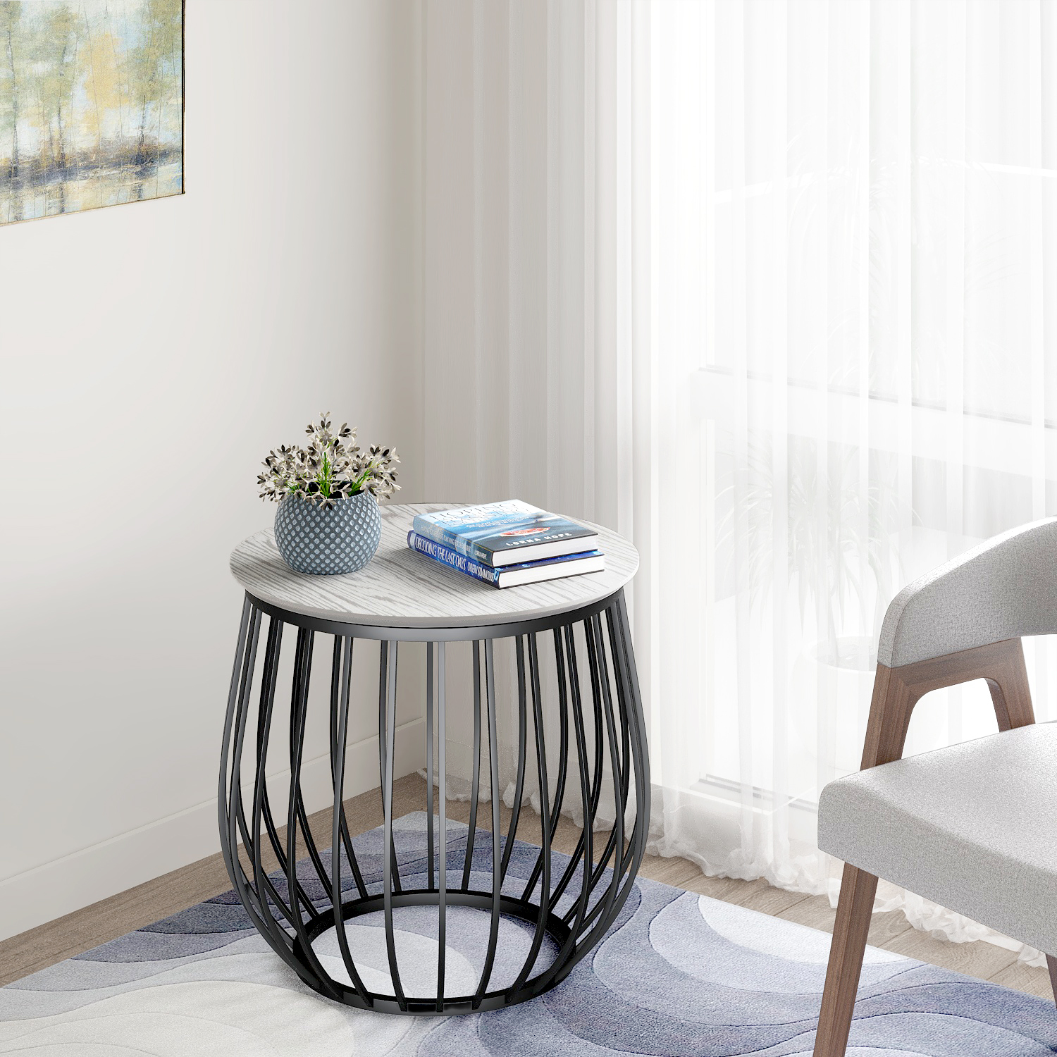 ჟურნალის მაგიდა HOBEL ELIDA L-65 ANTIK GREY (1)