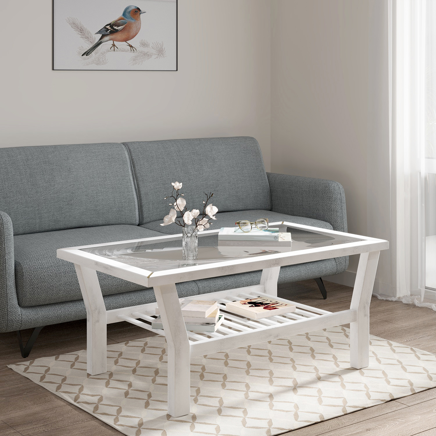 ჟურნალის მაგიდა HOBEL LUCI WOOD ANTIK GREY (1)