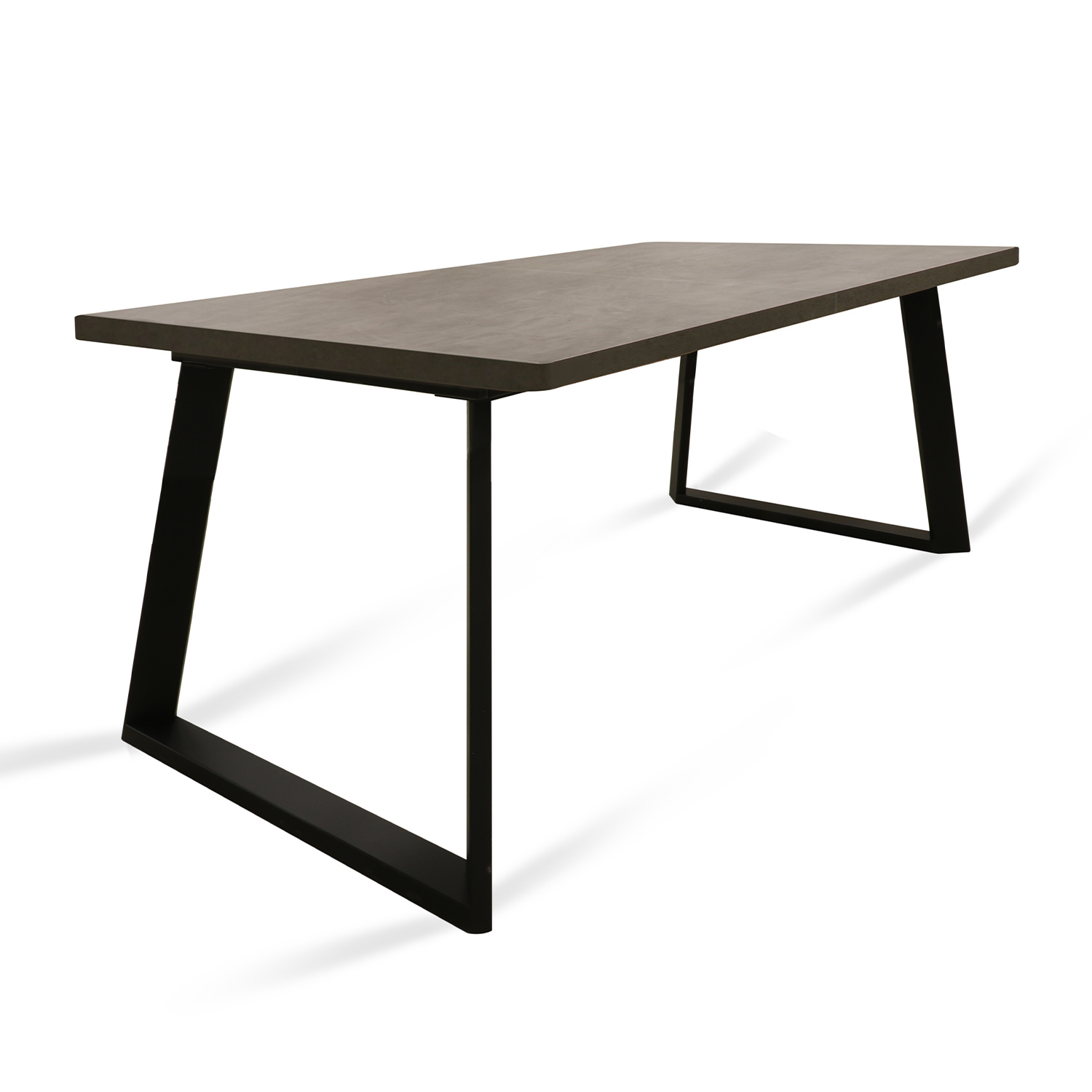 სასადილო მაგიდა MAMADOMA LOFT LUX RADIAL-230, РАЗДВИЖНОЙ 230(330)X110, ДЫМЧАТАЯ КЕРАМИКА/ЧЕРНЫЙ, 2 (УПАК.)(2)