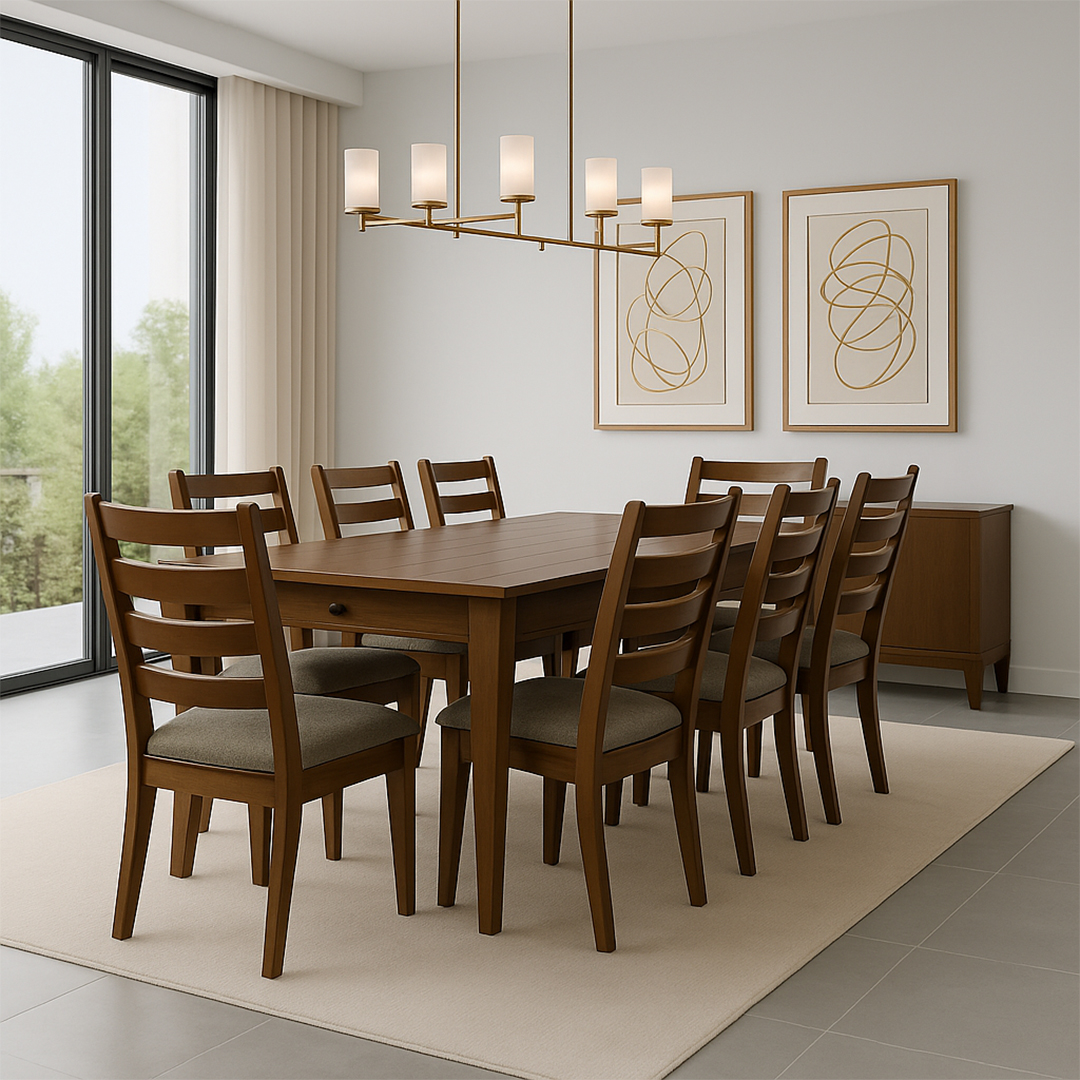 სასადილო გარნიტური HOBEL DORA 1+8 OAK PIGMENT/CH SHO599/2 (10)