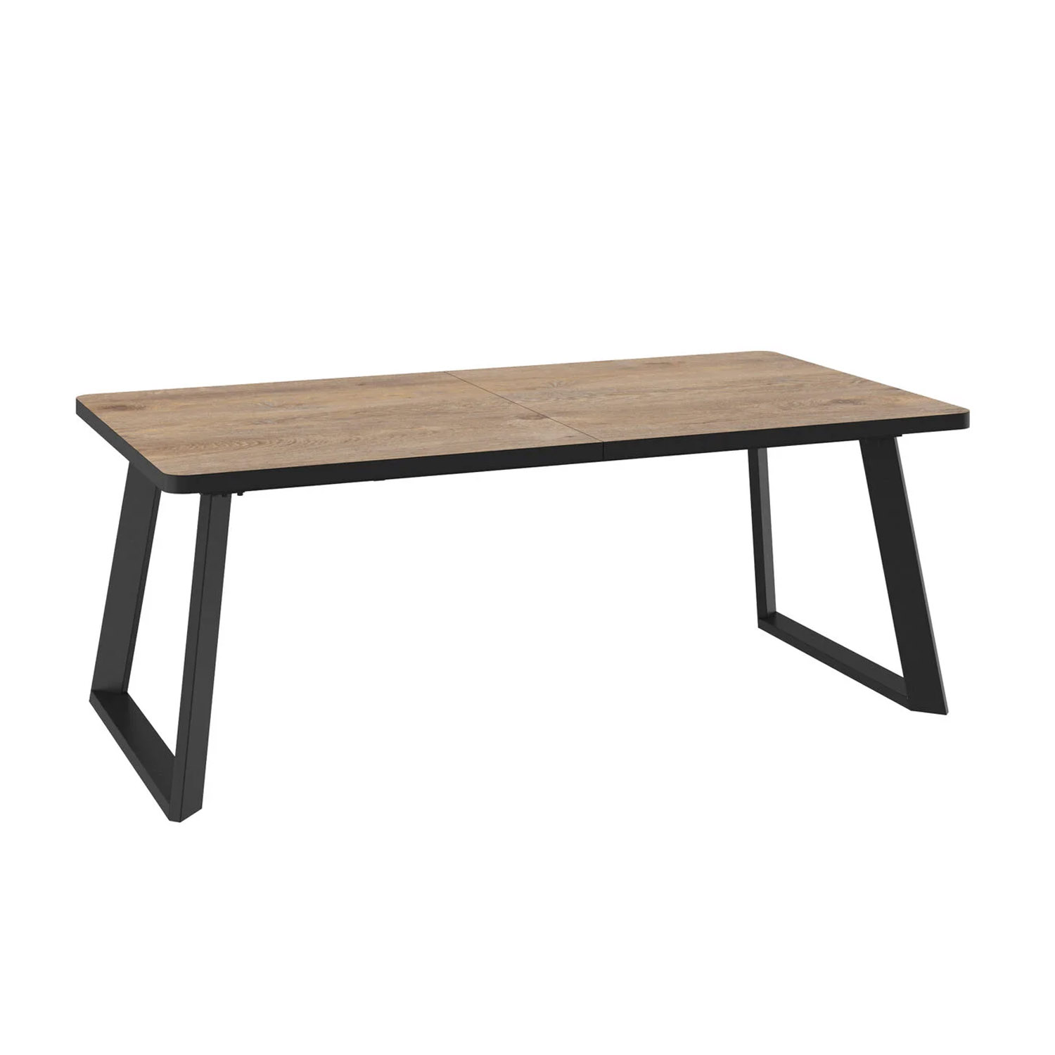 dining table MAMADOMA LOFT LUX RADIAL-200, РАЗДВИЖНОЙ 200(290)X105, ДУБ ВИНТАЖНЫЙ-HPL/ЧЕРНЫЙ, 2 (УПАК.)