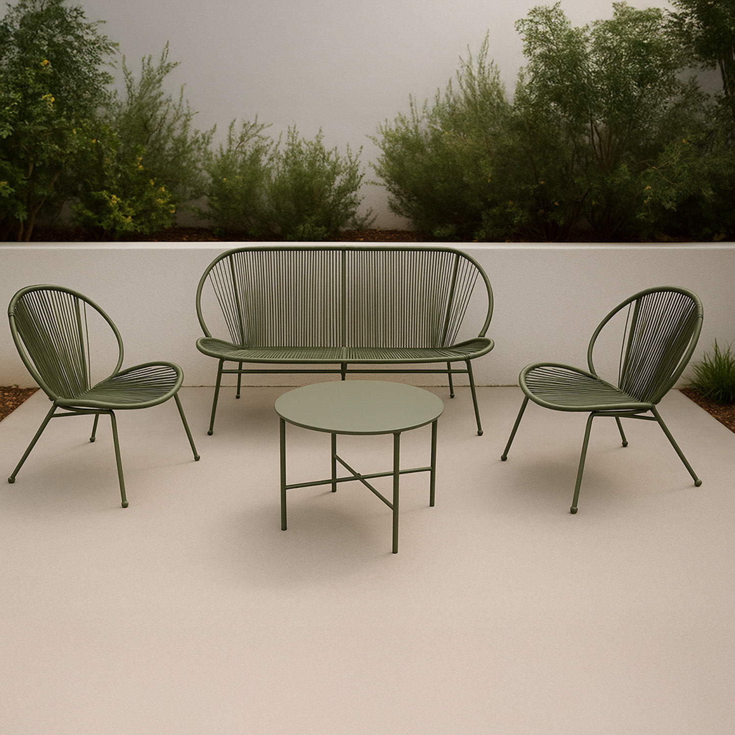 ბაღის გარნიტური KOOPMAN GARDEN FURNITURE SET 4PCS GREEN