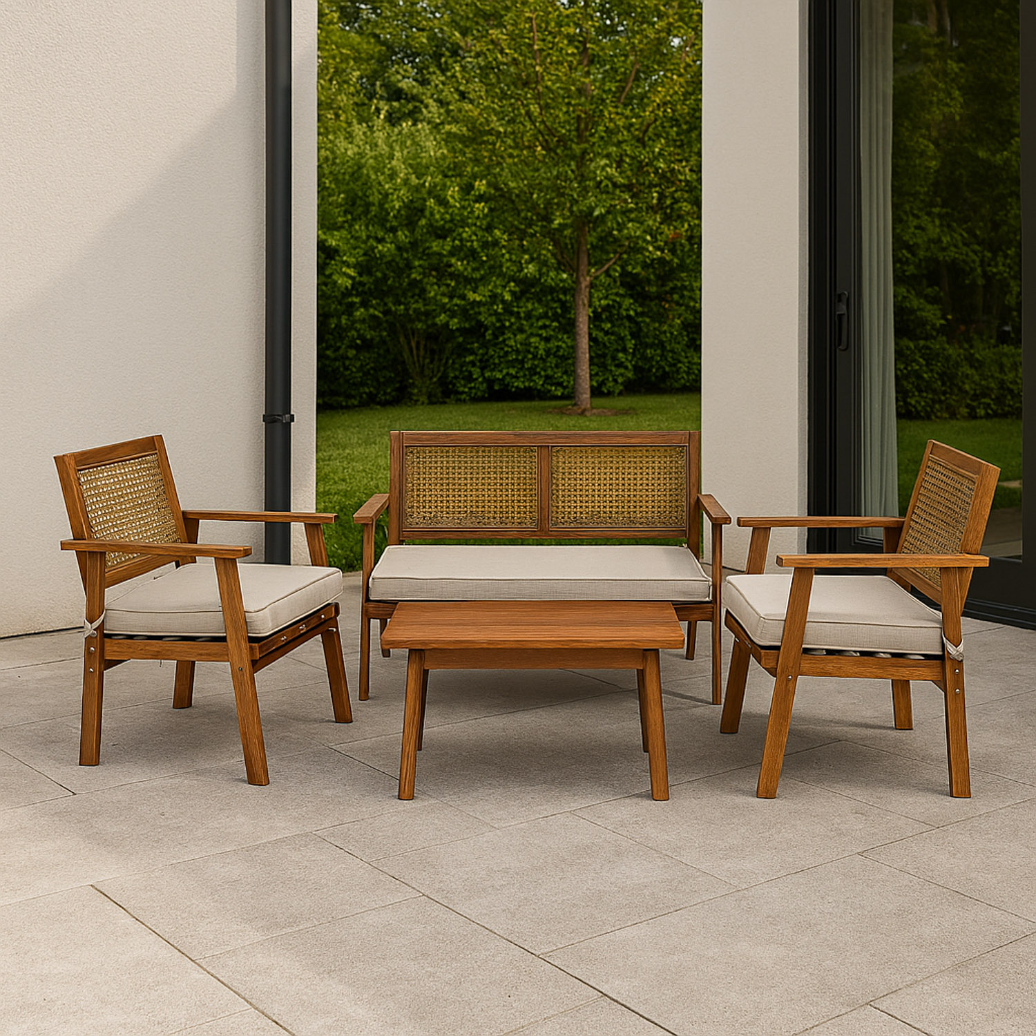 ბაღის გარნიტური KOOPMAN GARDEN FURNITURE SET WOOD (F1)