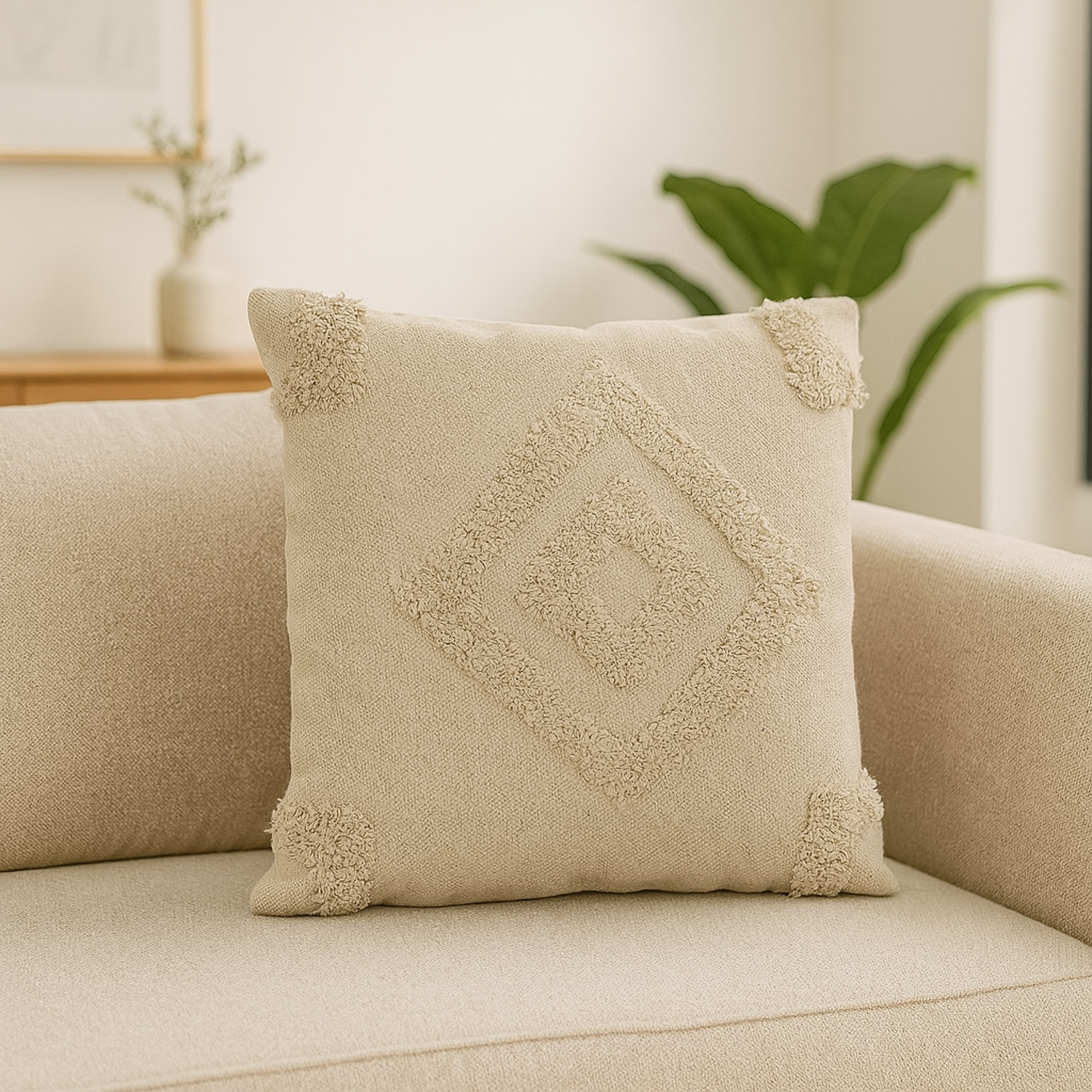 pillow KOOPMAN 45X45CM COTTON TUFTED (839436)