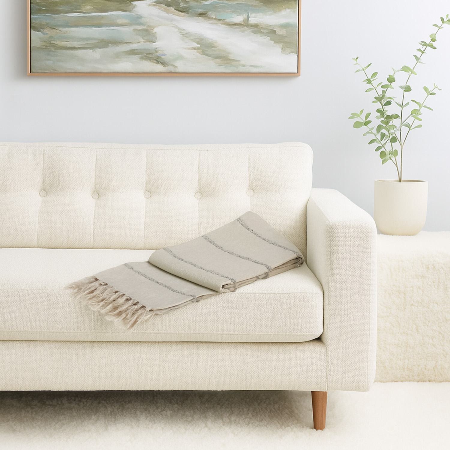 პლედი KOOPMAN 130X170CM THROW COTTON 2ASS