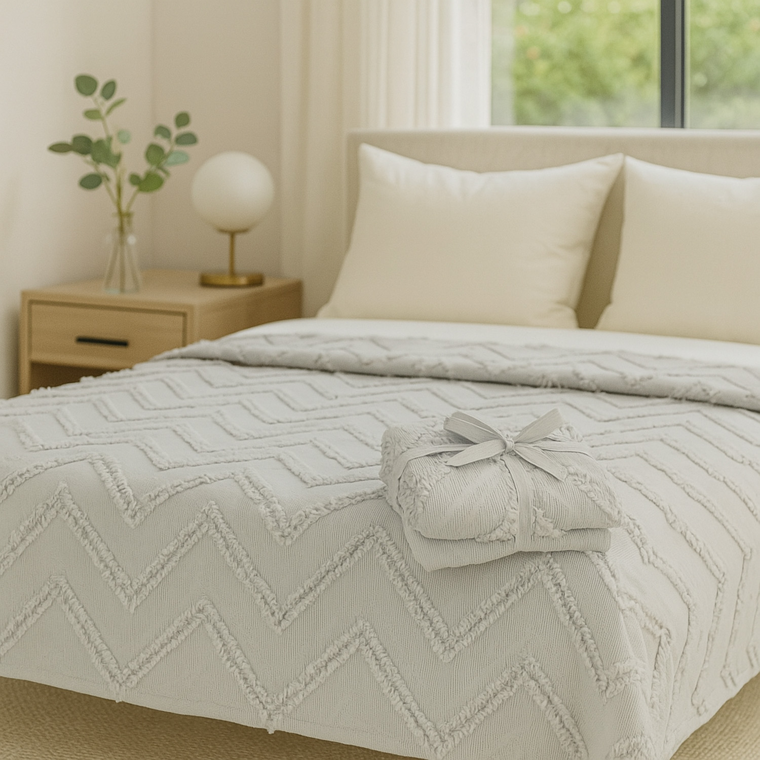 გადასაფარებელი RESTFUL NAKI01 180X250 LIGHT GREY