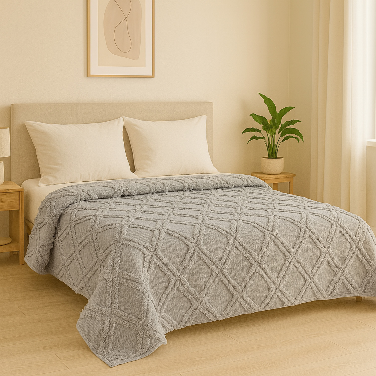გადასაფარებელი RESTFUL NAKI02 250X250 LIGHT GREY