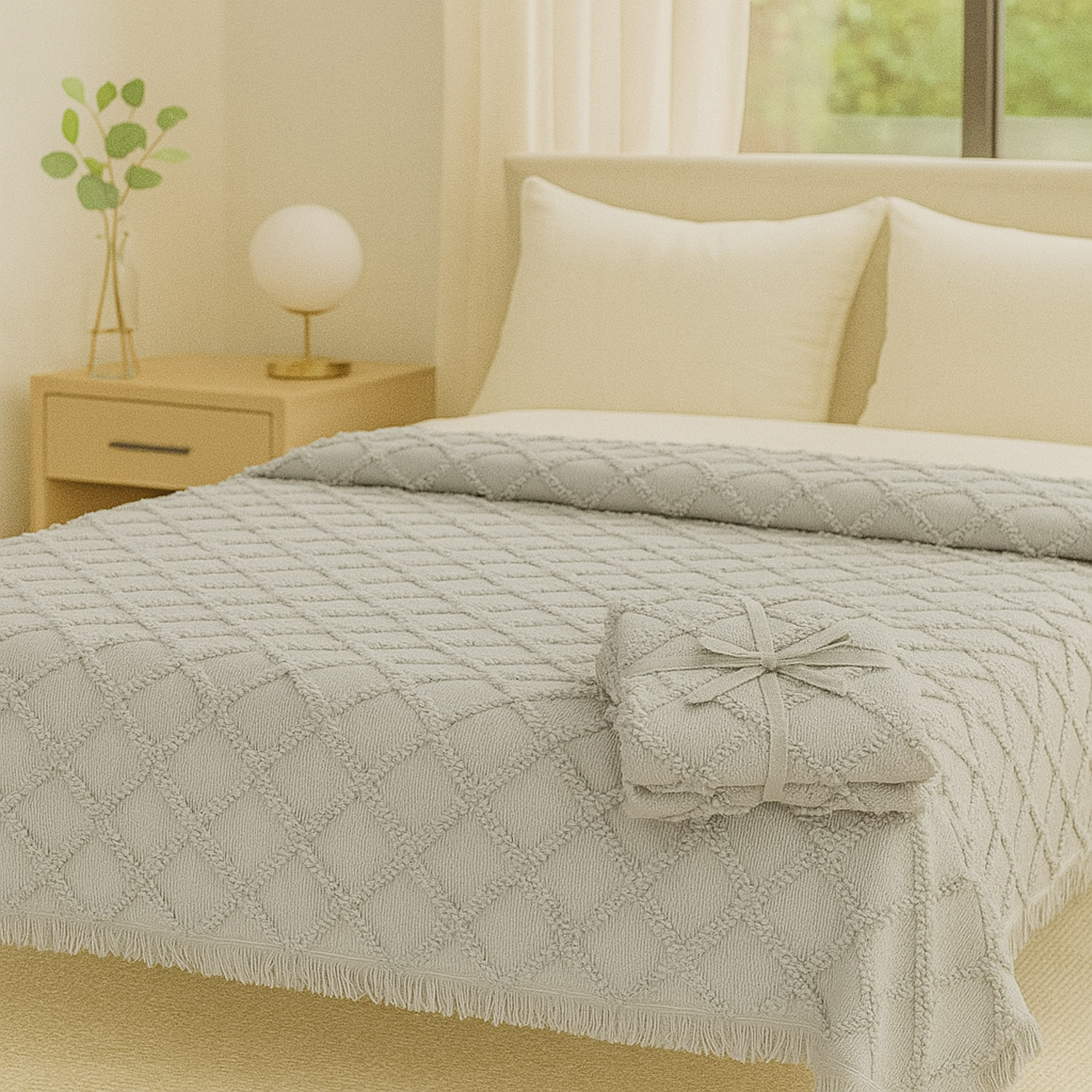 გადასაფარებელი RESTFUL NAKI03 180X250 LIGHT GREY
