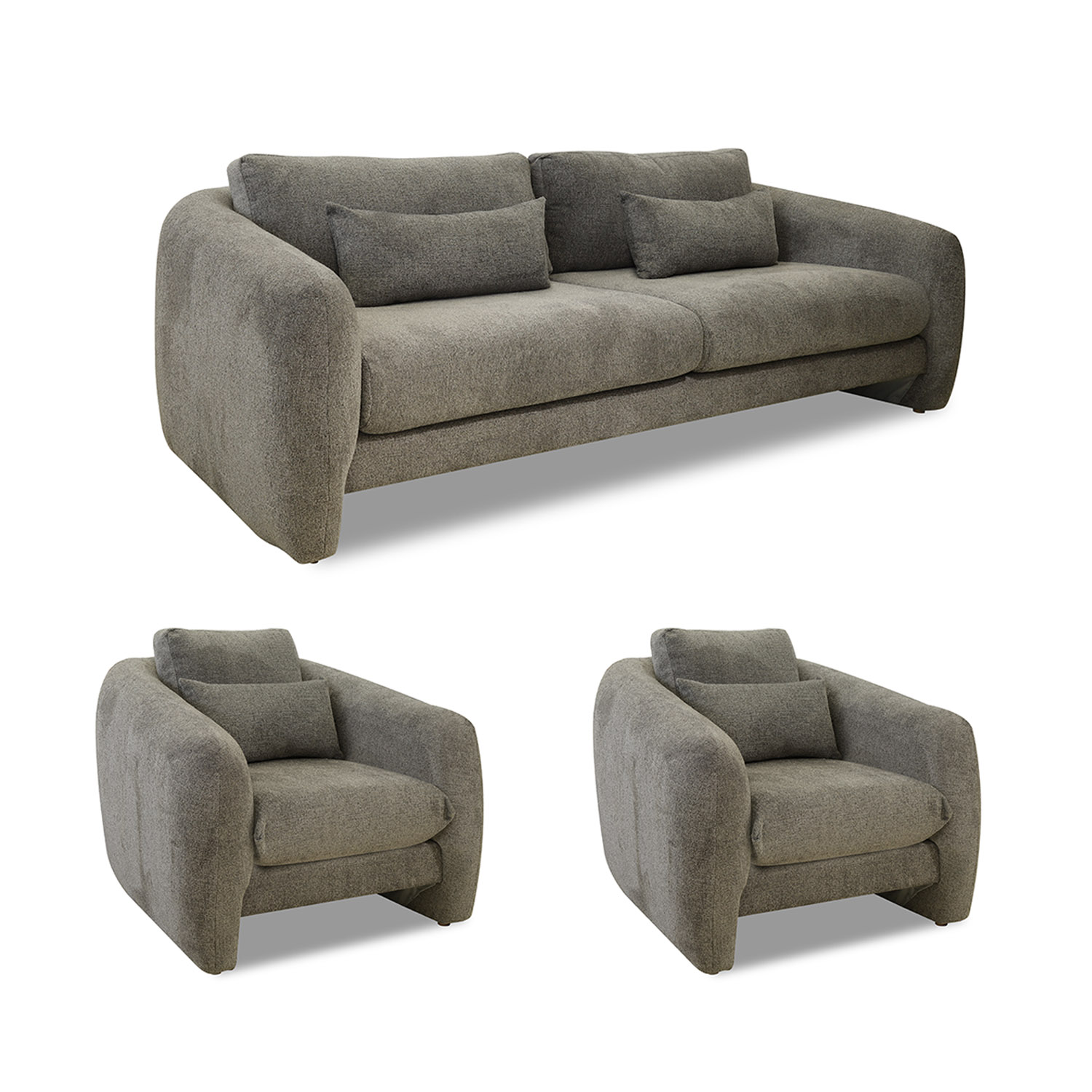 sofa set HOBEL CHILI 3+1+1 GREY BEATTO 1036 (3)