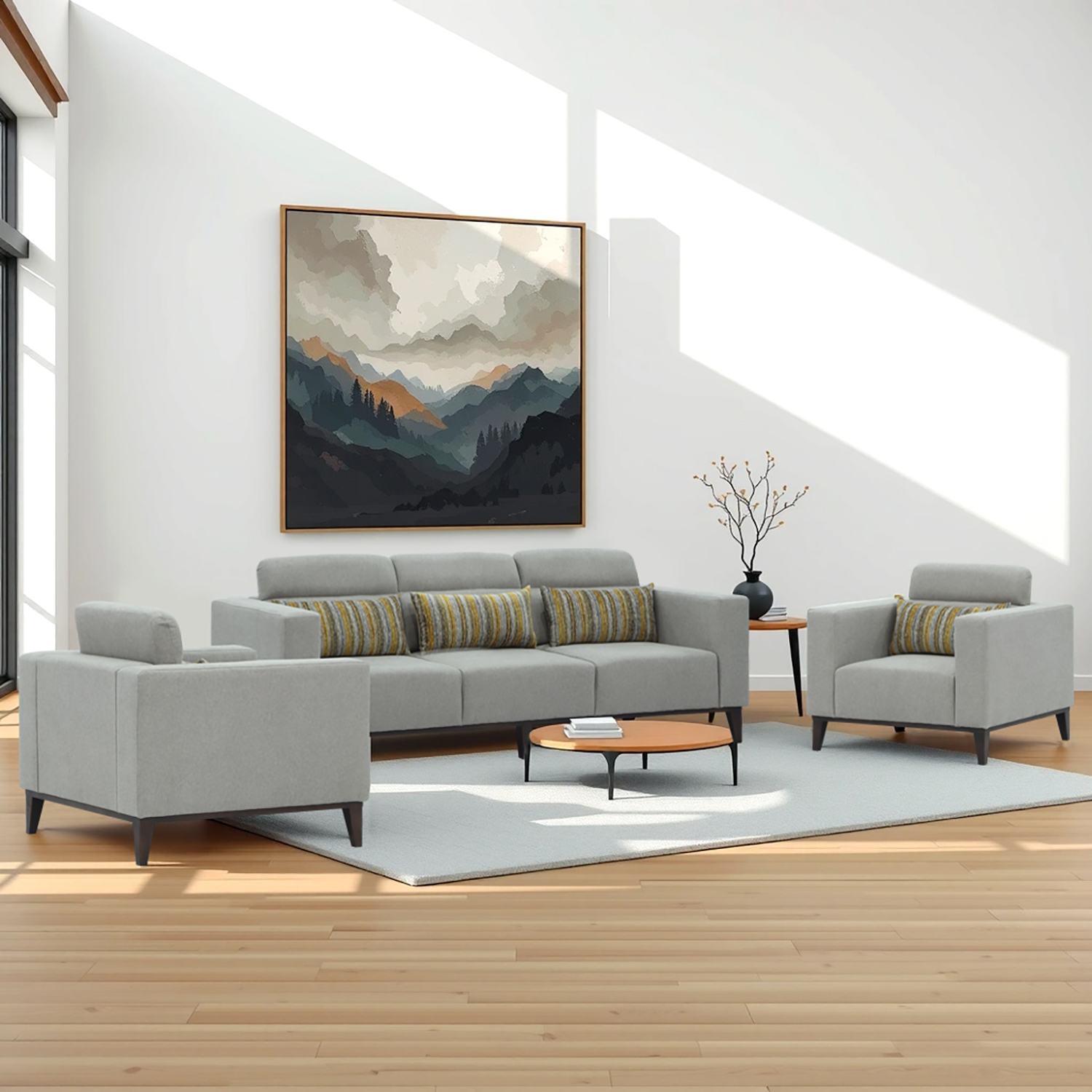 გარნიტური HOBEL DALI 3+1+1 LIGHT GREY SCANDI 18/ ONTARIO BAND BAMBOO (3)