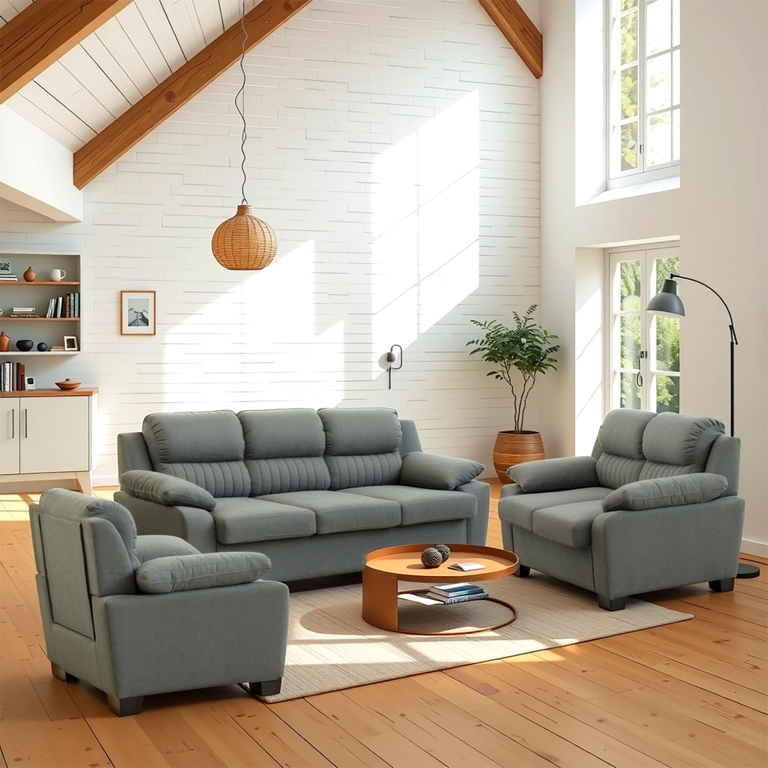 გარნიტური HOBEL KAMELI 3+2+1 DARK GREY SCANDI 22 (3)