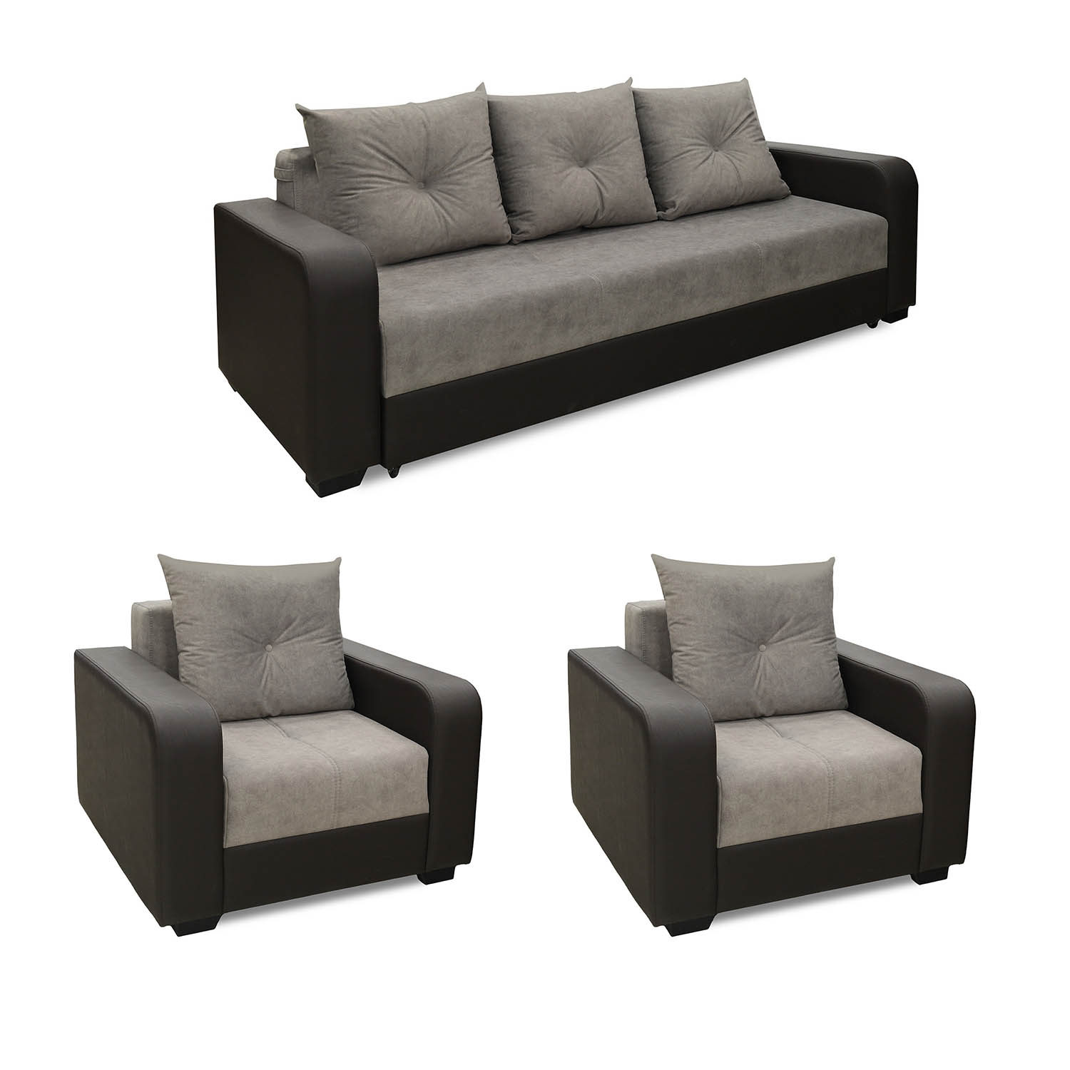 гарнитур HOBEL KATRIN 3+1+1 BROWN 3676/ CAPPUCCINO 6 (6)