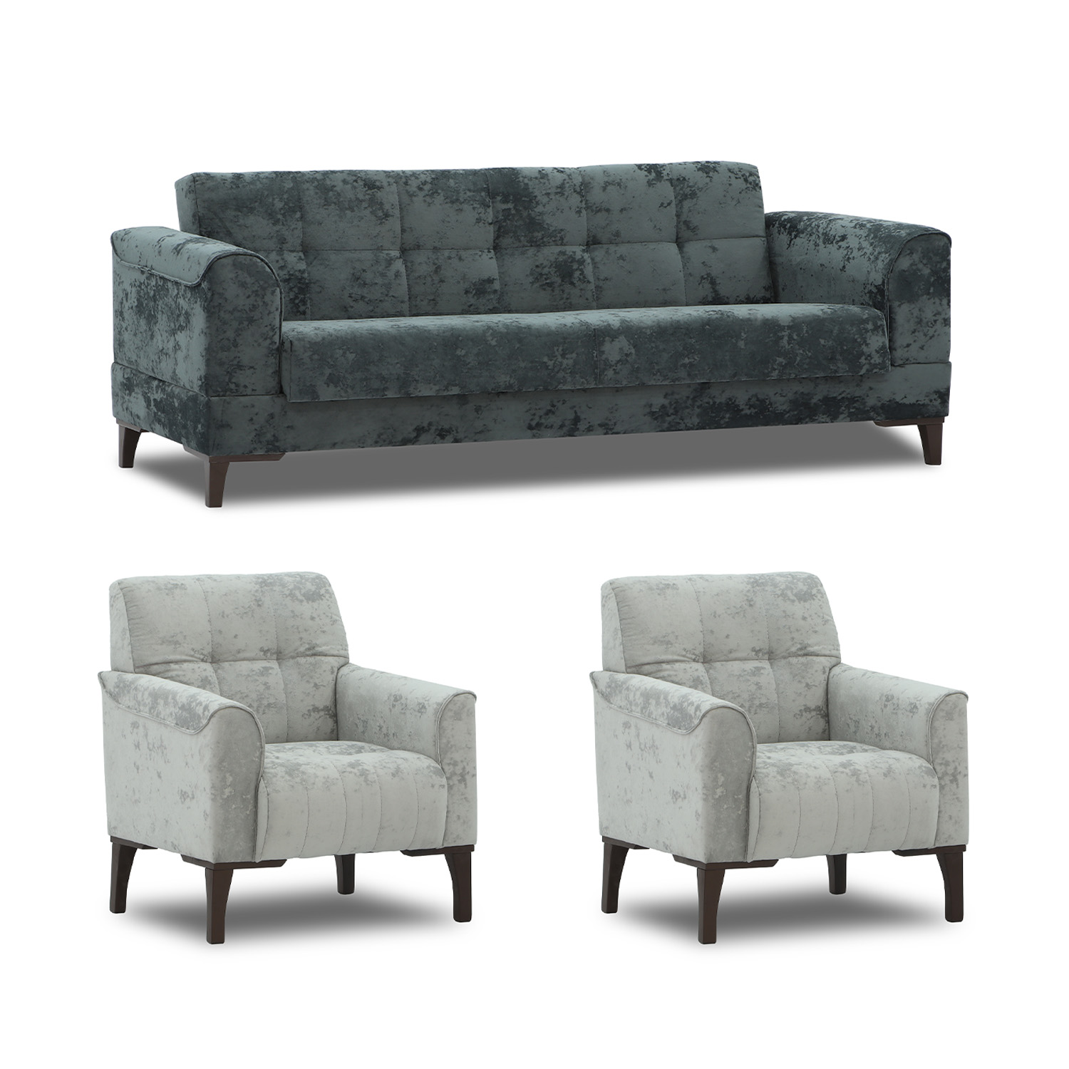 გარნიტური HOBEL MARK 3+1+1 DARK GREY MONACO 15 / LIGHT GREY MONACO 13 (3)