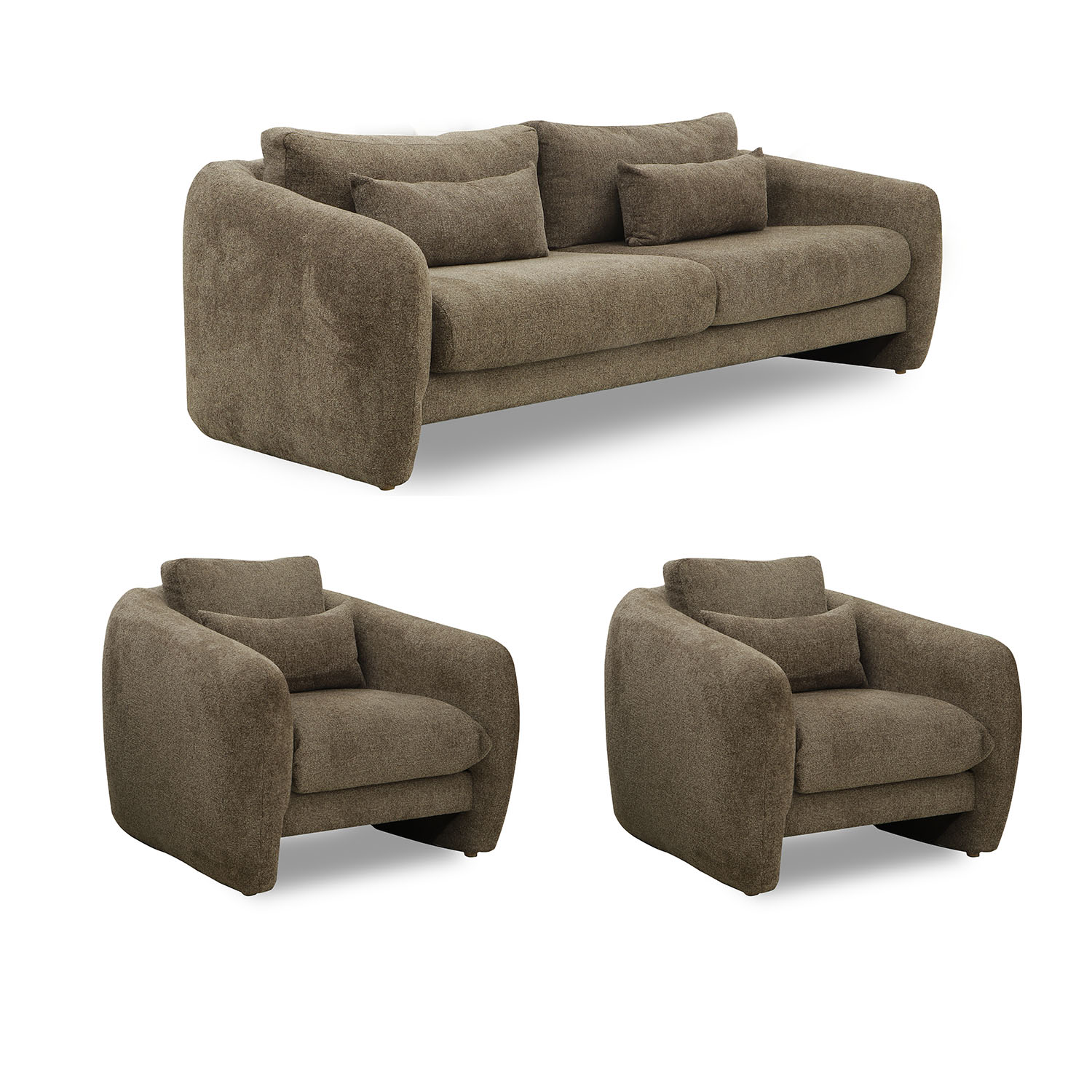 sofa set HOBEL CHILI 3+1+1 BROWN BEATTO 1012 (3)