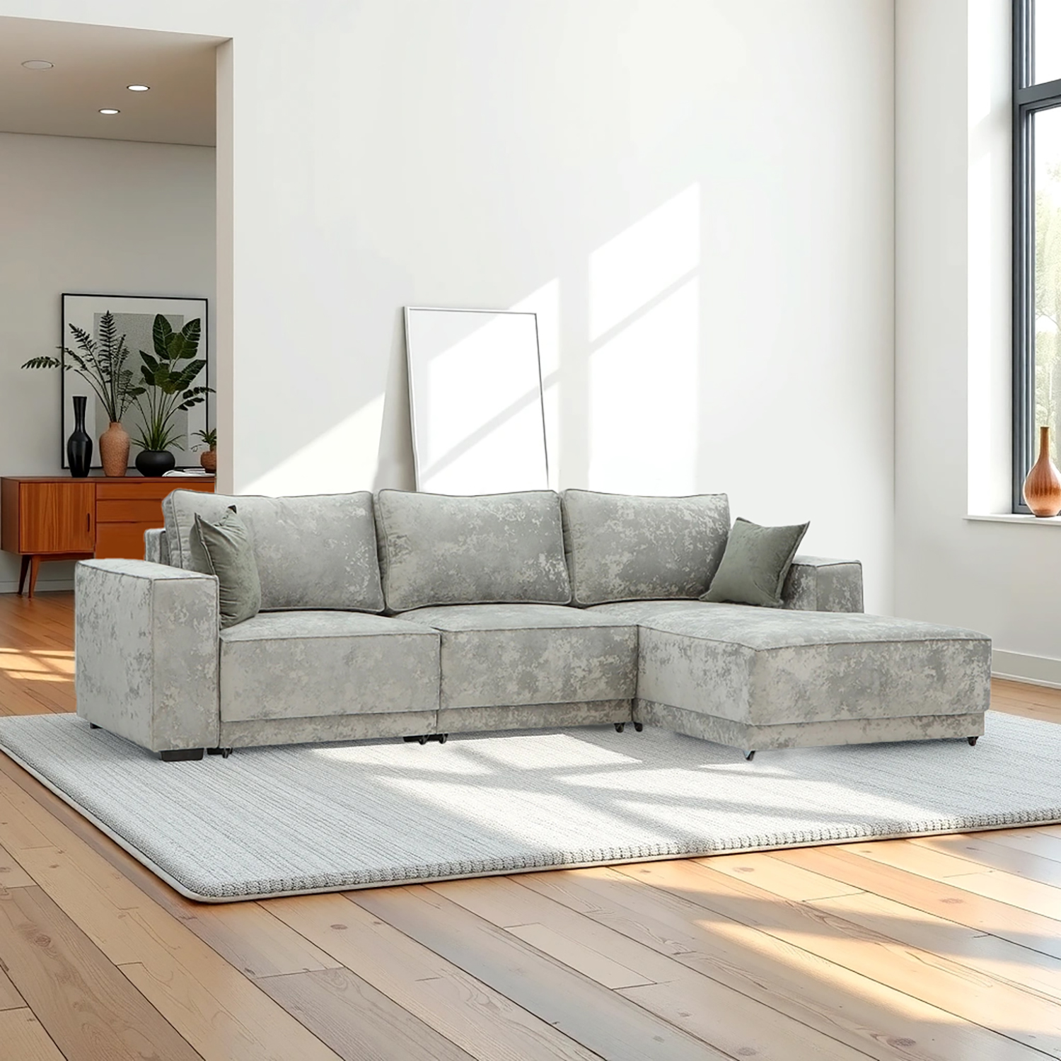 sofa HOBEL CORNER DELUXE LIGHT GREY MONACO 13/ NIAGARA GREY R (7)