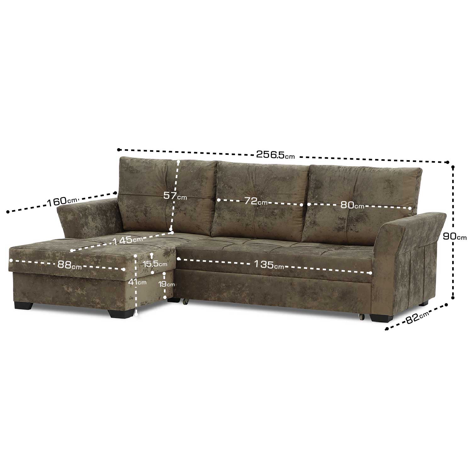 დივანი HOBEL CORNER TEXAS BROWN MONACO 5 L (5)