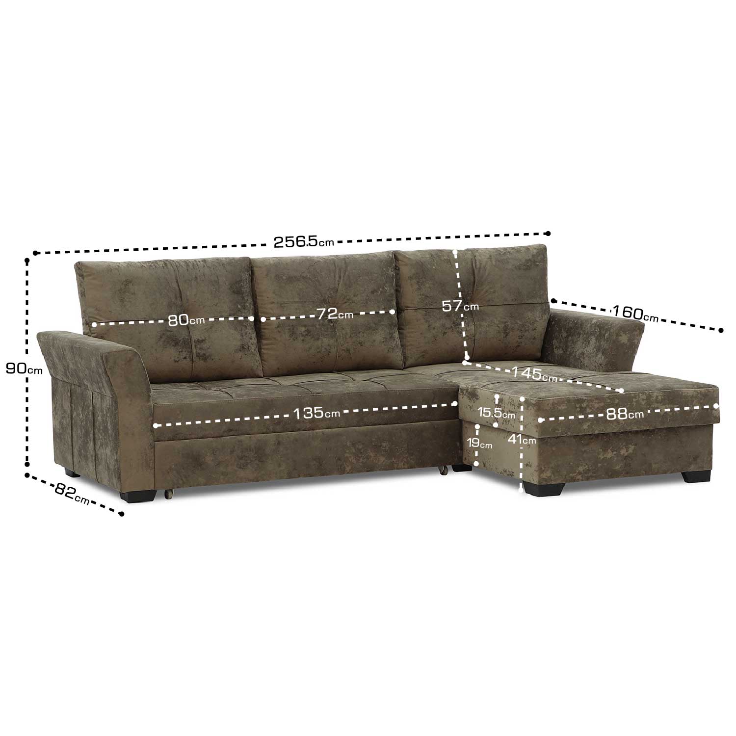 დივანი HOBEL CORNER TEXAS BROWN MONACO 5 R (5)