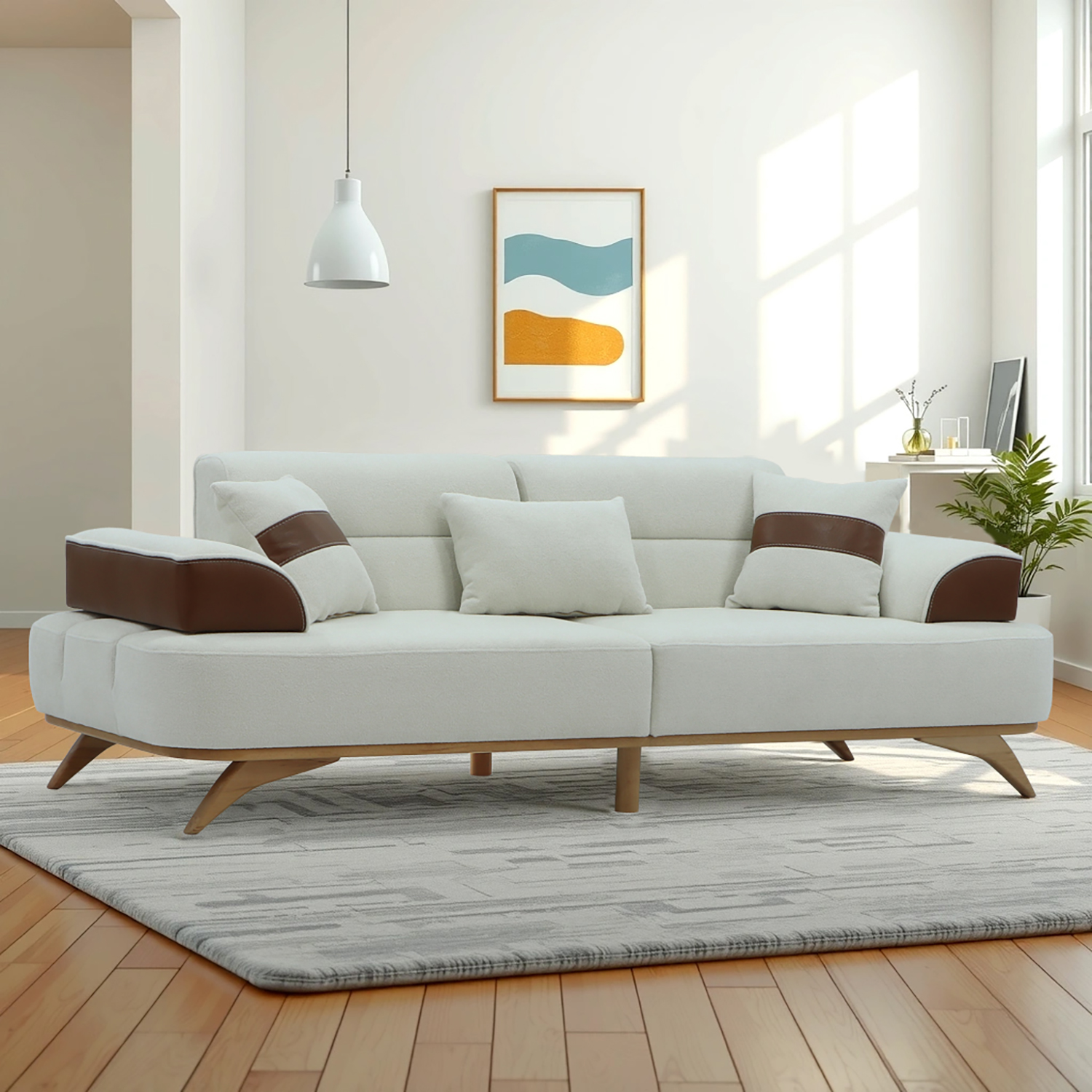 დივანი HOBEL MANHATTAN HONEY PHANTOM 6 /WHITE BONCUK 2 (1)