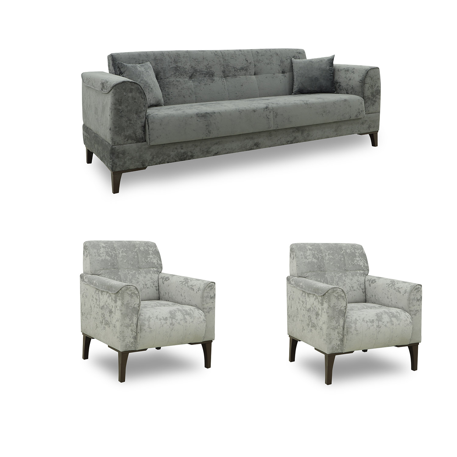 sofa set HOBEL MARK 3+1+1 LIGHT GREY MONACO 13/ DARK GREY MONACO 15 (3)