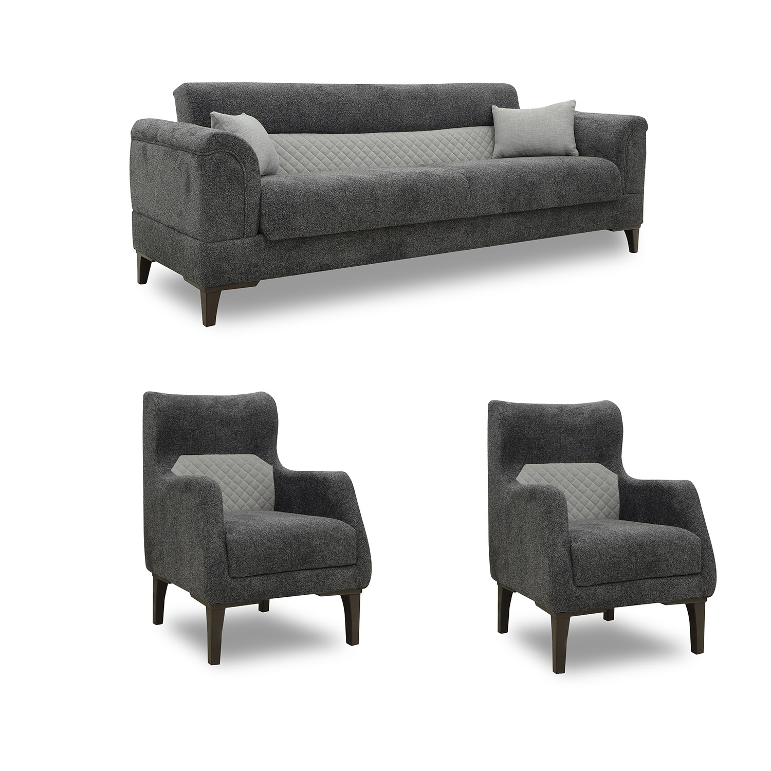 sofa set HOBEL STONE 3+1+1 DARK GRAY BEATTO 1079/BUKLE 9/ INFINIY 991 (3)