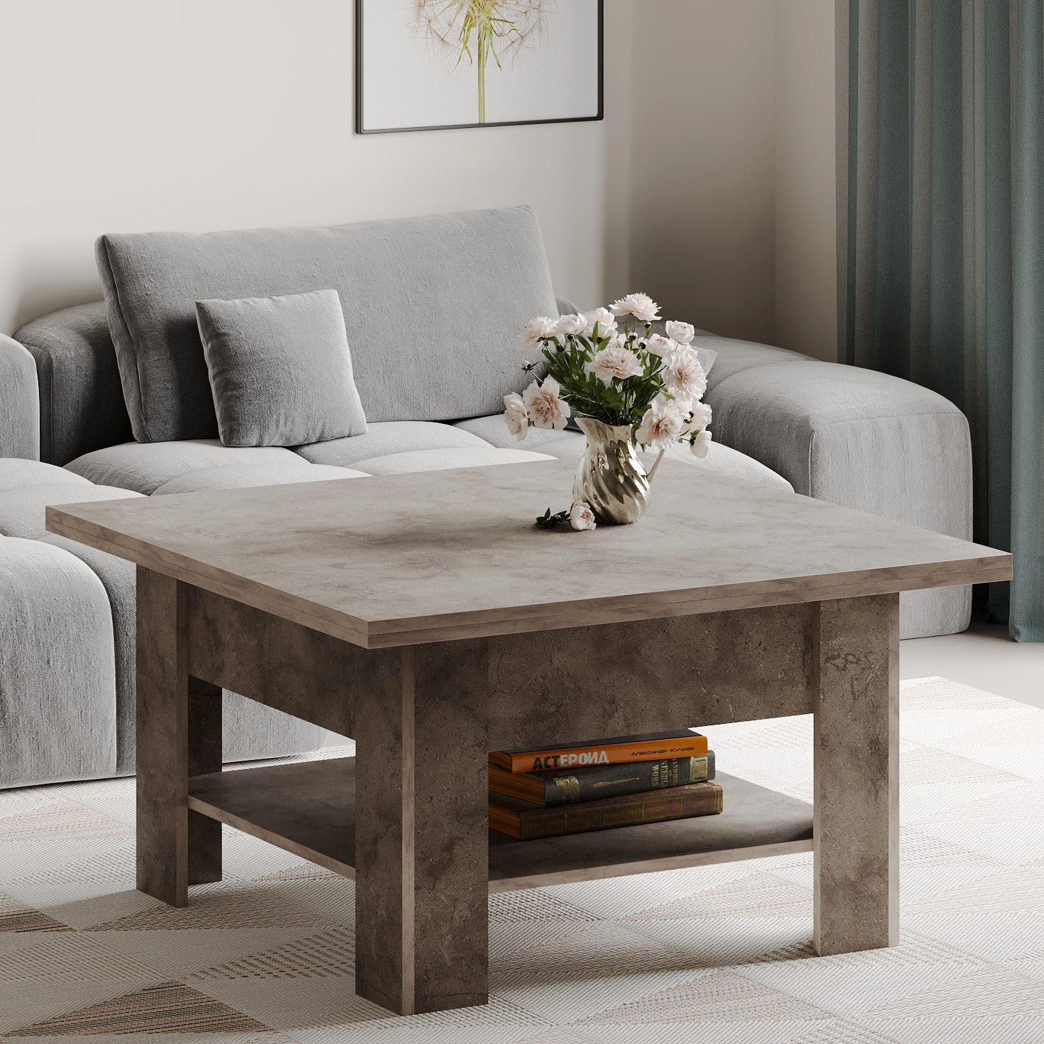 ტრანსფორმერი მაგიდა HOBEL 90X90X180 K539 (1)