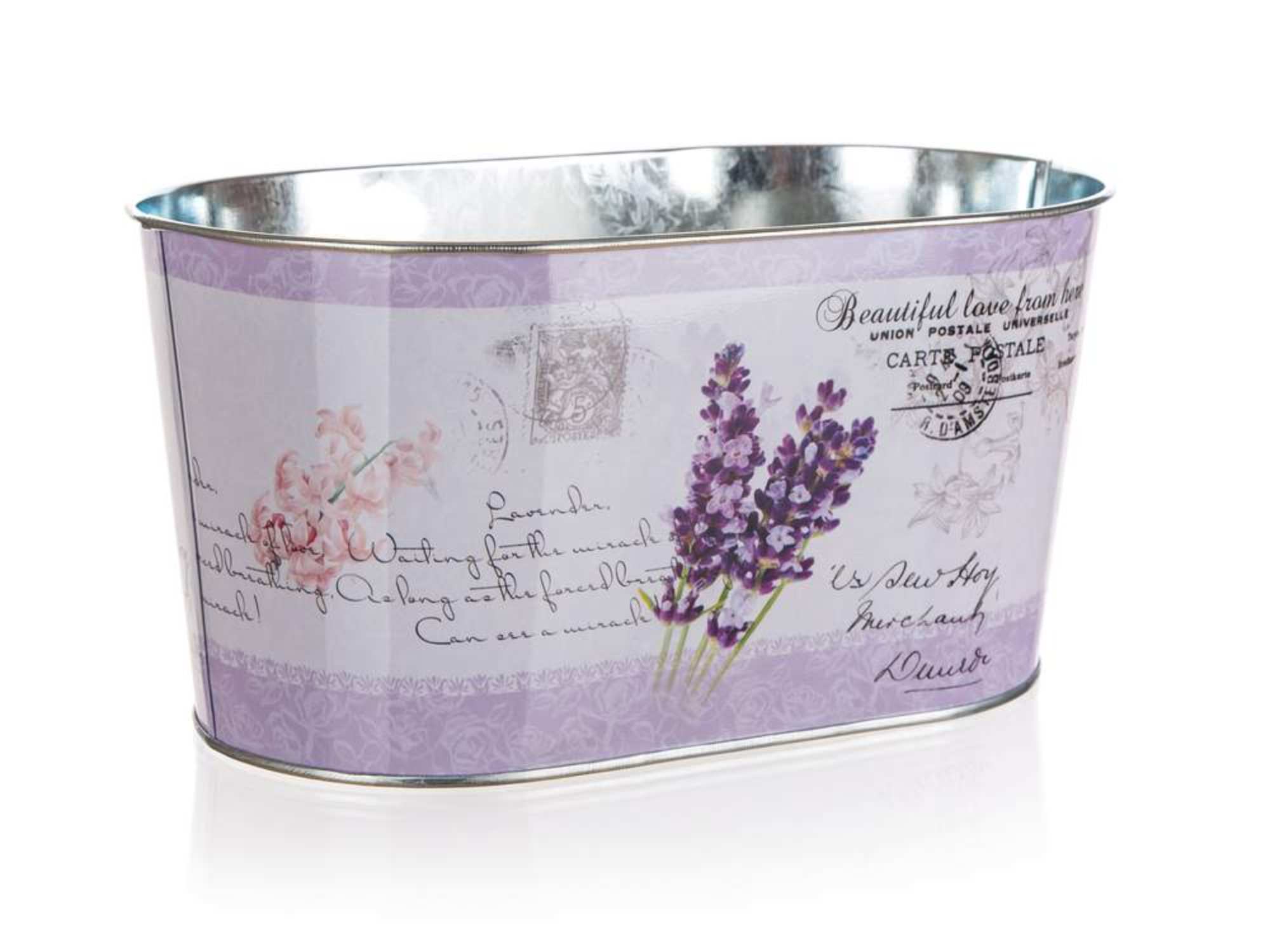 decorate objects BANQUET 63918809 FLOWER POT METAL LAVANDER